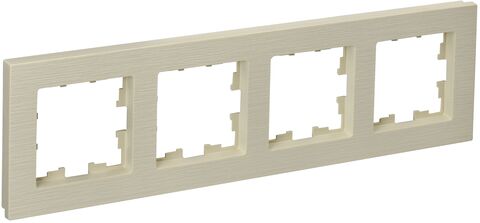 BRITE Рамка 4-мест. РУ-4-Бр беж. рифленый IEK