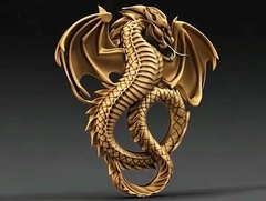 Силиконовый молд № 378 Дракон Большой правый