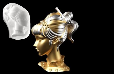 Силиконовый молд № 2005 Портрет девушки