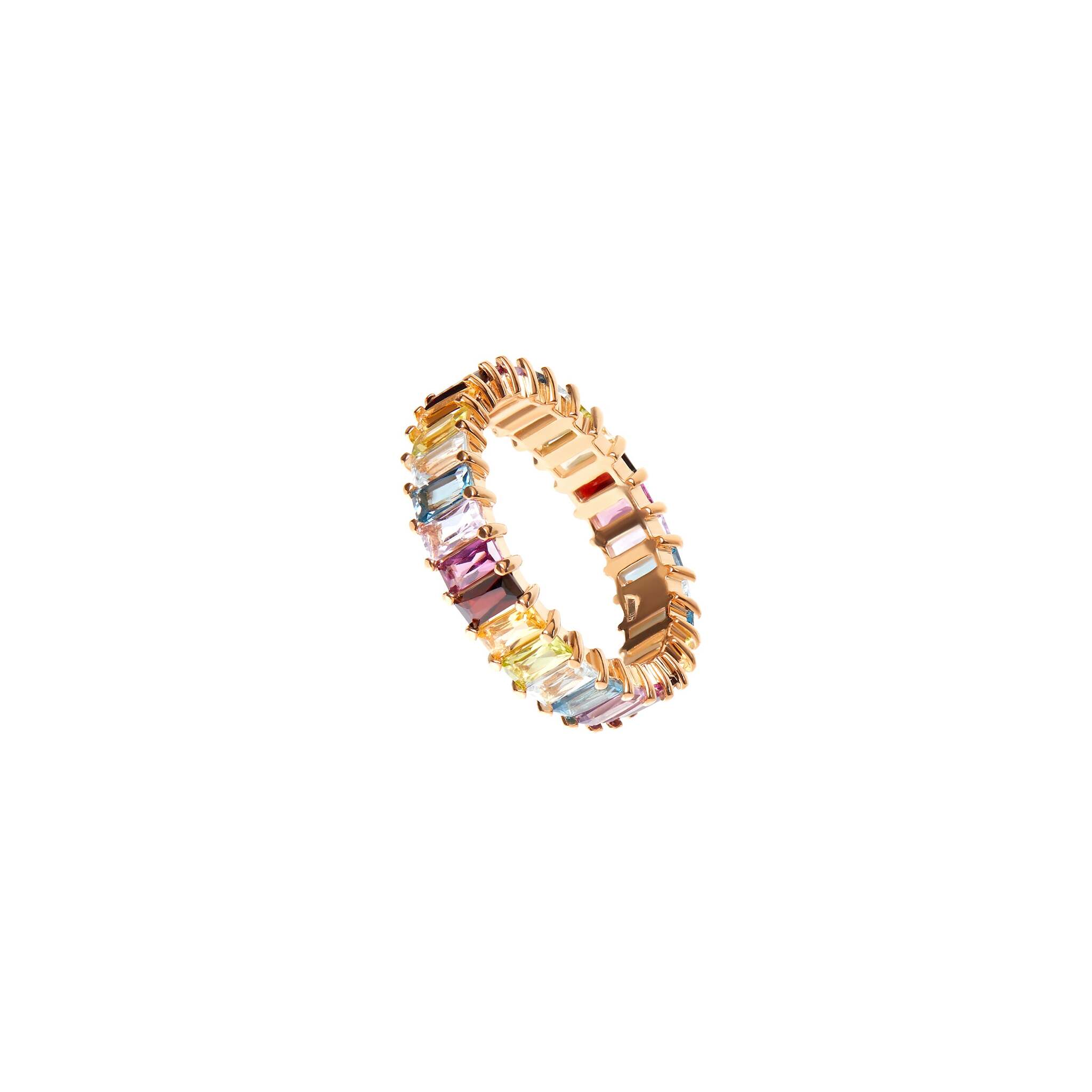 Кольцо Wide Gold Rainbow Ring