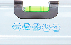 Уровень строительный КОБАЛЬТ Экстра, 1500 мм, профиль 23 x 59 мм, 3 глазка, точность 0,5 мм/м (243-257)