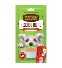 Деревенские лакомства для собак Нежное пюре из мяса утки 4х10г