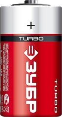 ЗУБР TURBO, D х 2, 1.5 В, алкалиновая батарейка (59217-2C)