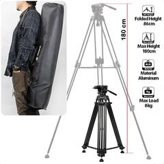 FOTOPRO Tripod DV2-FW профессиональный видео штатив алюминиевый с колесами