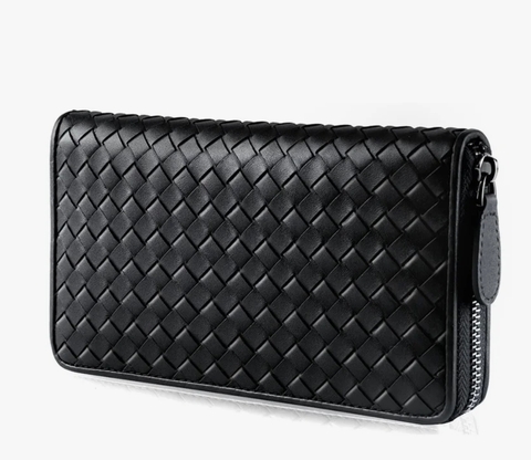 Кожаное портмоне Bottega Venetta черный