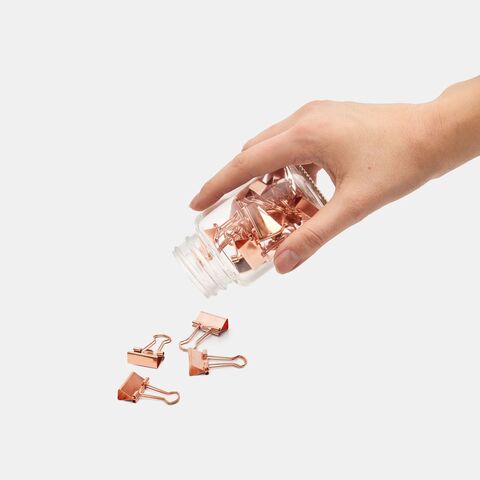 Скрепки для документов в стеклянной банке COPPER CLAMP