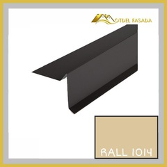 Планка торцевая для гибкой черепицы 100х20*65*10мм 0.45мм RALL 1014-Слоновая кость 2м