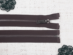 Молния шлифованная металл Т5, L 65 см, коричневый/тёмный никель