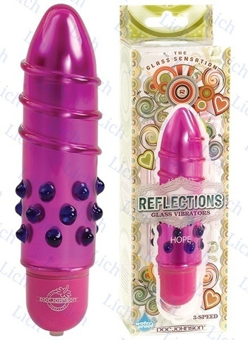 Розовый вибратор из стекла REFLECTIONS HOPE