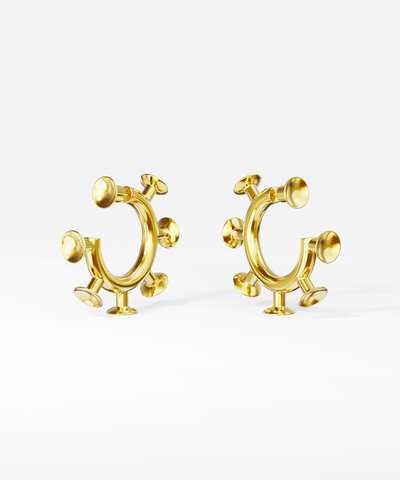Серьги Stud Hoops Gold
