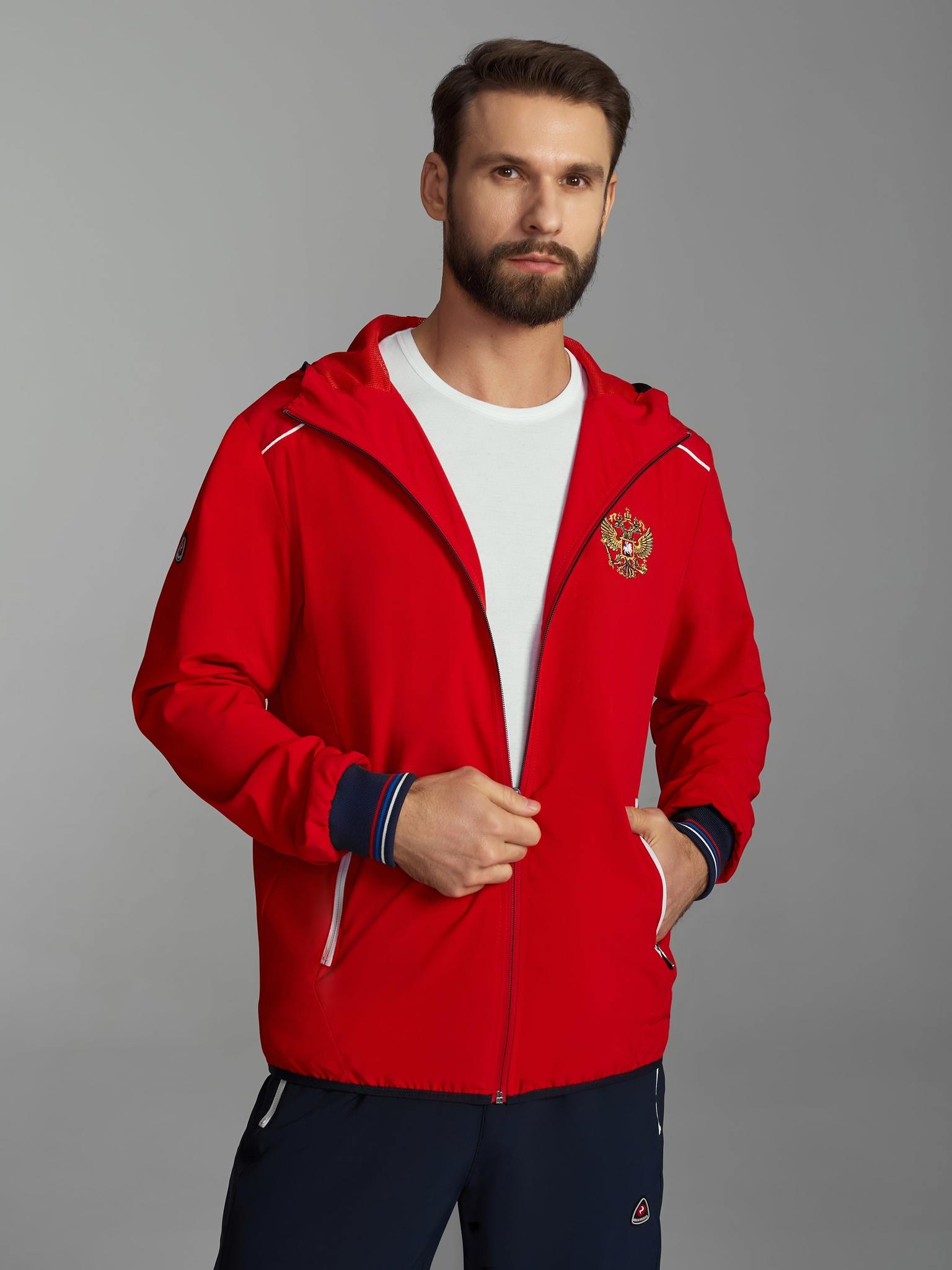Спортивный костюм Россия плащёвка красный – купить в интернет-магазине, цена, заказ online