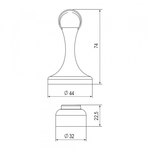 Упор дверной магнитный DSM-45 GR-23 графит