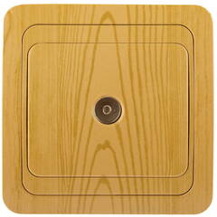 СВЕТОЗАР Гамма, телевизионная, цвет ольха, электрическая розетка (SV-54115-A)