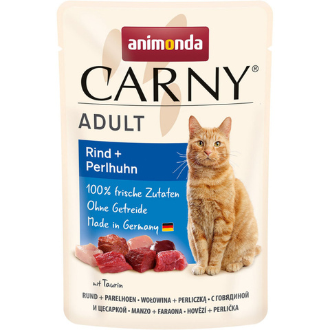 Animonda Carny Adult пауч с говядиной и цесаркой для взрослых кошек 85 г