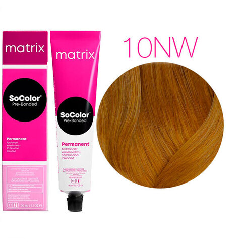 Matrix SoСolor Pre-Bonded 10NW очень-очень светлый блондин натуральный теплый, стойкая крем-краска для волос с бондером