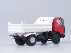 MAZ-5551 tipper later cabin 1988 low body red-white AutoHistory 1:43