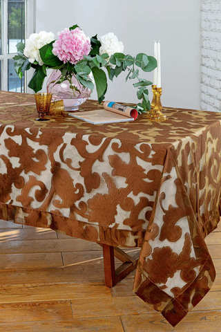 Скатерть 170х290 Gamba 9901 Marrone горький шоколад