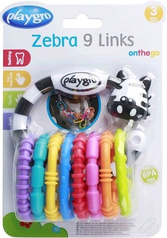 Playgro zebra 9 halqalı 3-24 ay