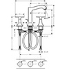 Смеситель для раковины двухвентильный на 3 отверстия с донным клапаном Hansgrohe Metropol Classic 31307000