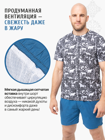 Лёгкие шорты цвета синий деним