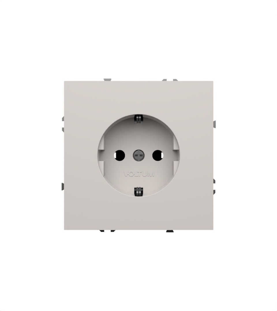 Розетка встраиваемая Voltum S70 с заземлением 16А, (белый матовый) VLS040102