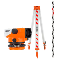 Комплект - оптический нивелир RGK N-24, рейка AMO S3 и штатив RGK S6-N N24S6S3