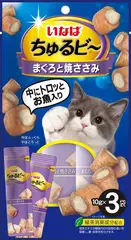 INABA Ciao Churu трубочки для кошек тунец Магуро с запеченным куриным филе 10 г