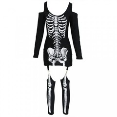 Платье на хеллоуин «Скелет» размер S