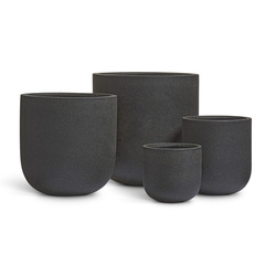 Кашпо TREEZ ERGO - Hard Rock - Цилиндрическая Чаша - Чёрный песок