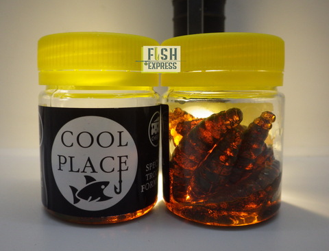 Форелевая силиконовая приманка COOL PLACE MAGGOT 1.6  цвет МАШИННОЕ МАСЛО С БЛЁСТКАМИ СЫР
