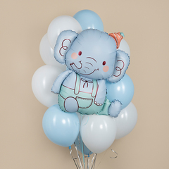 К Фигура, Слоник в колпачке, Голубой, 35''/89 см, 1 шт.