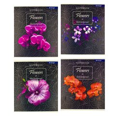 
          Тетрадь 36 л., А5, клетка, Alingar "Цветы ", скрепка, второй блок 60г/м2, мелованный картон (стандарт), 4 дизайна в пленке т/у