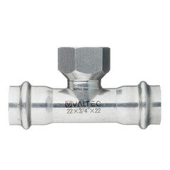Тройник Valtec с вн.р. нерж. сталь 22х3/4