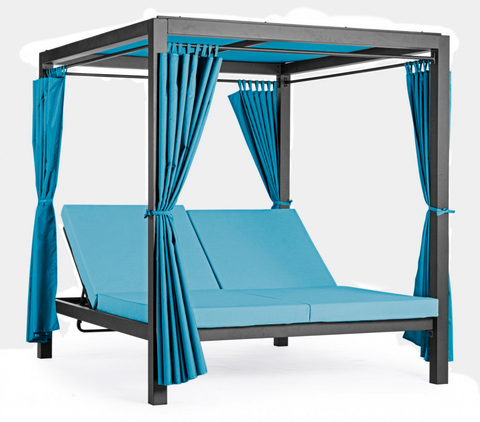 Шатер с лежаками Tagliamento Enigma, антрацит, голубой