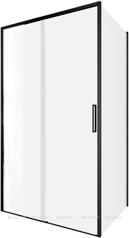 Aquanet AE65-110x100-BT AE65-110x100-BT Pleasure Evo ограждение (набор дверь + бок. стекло), черн.анод 1100х1000 мм (346124)