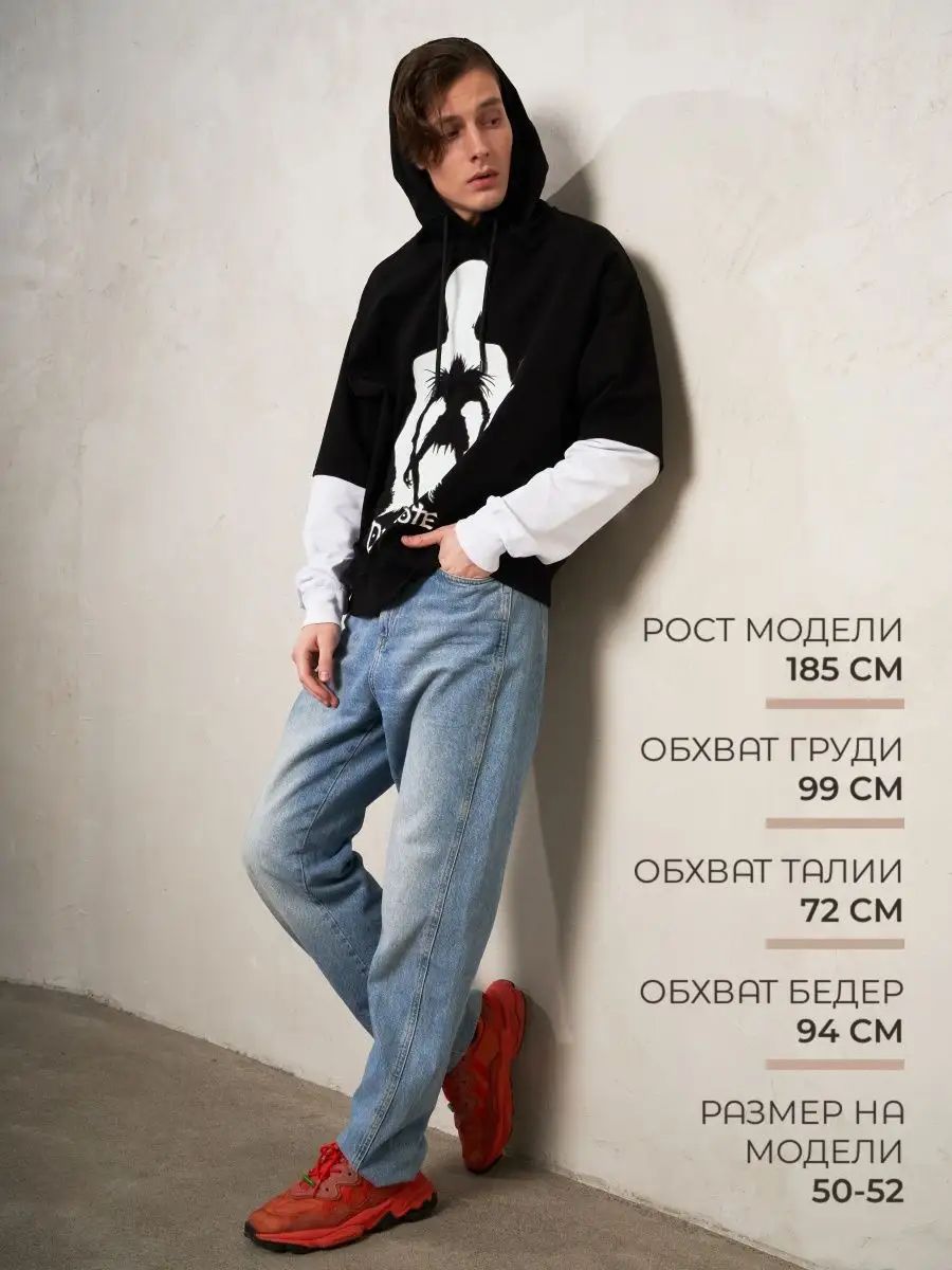 Худи женское мужское оверсайз с принтом аниме с капюшоном