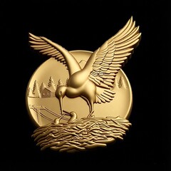 Силиконовый молд Аист (медальон) № 0470