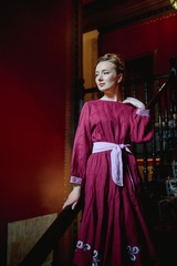 Анна. Платье льняное с вышивкой под пояс PL-422617