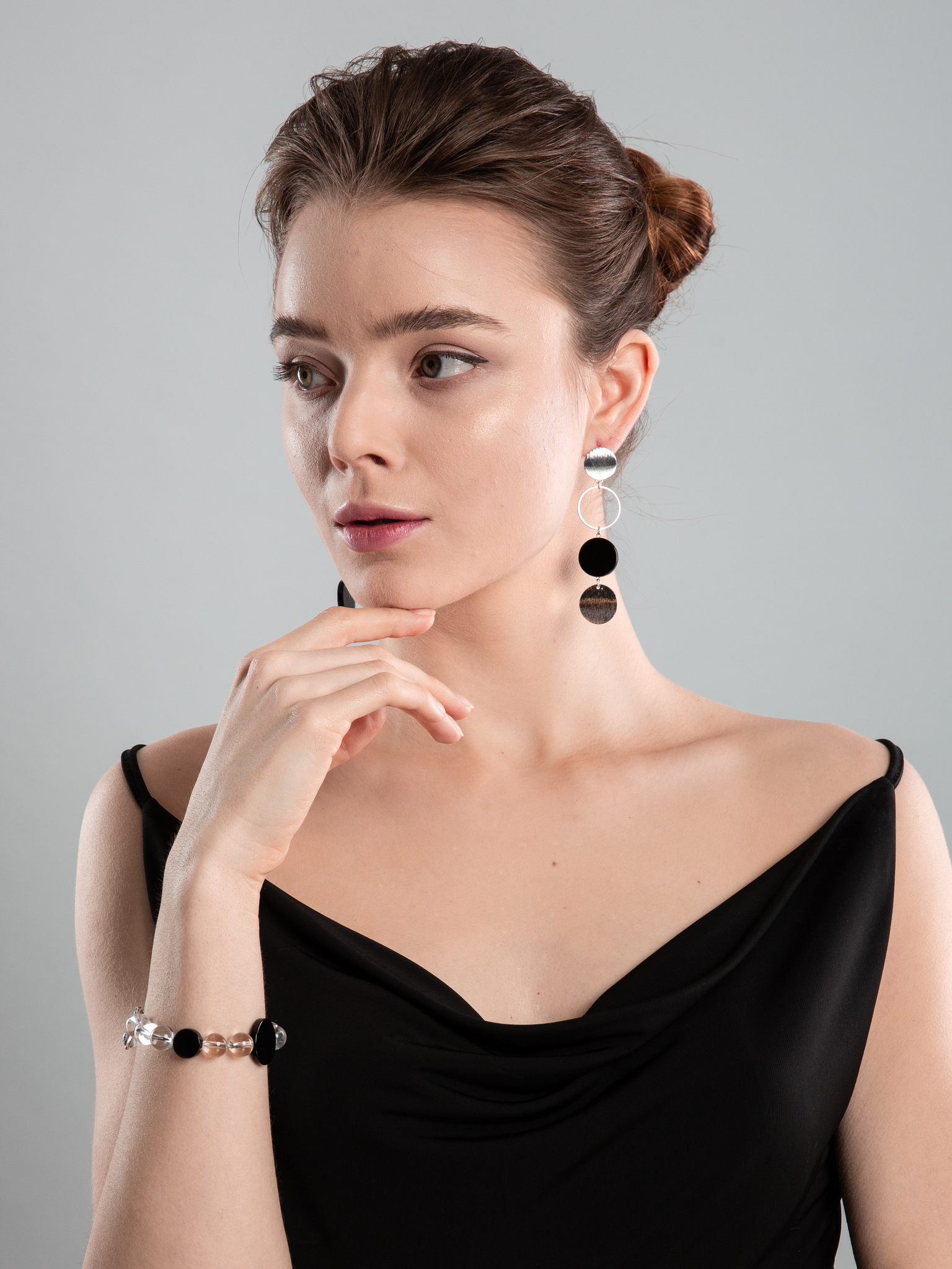 Серьги асимметричные из агата