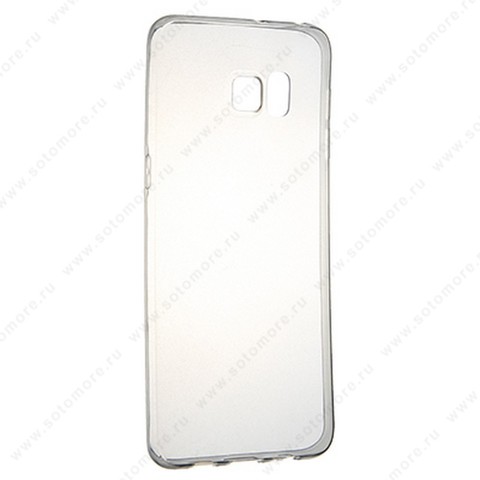 Накладка силиконовая ультра-тонкая для Samsung Galaxy S6 edge Plus черная (прозрачная)
