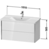 Duravit XViu Тумба подвесная 565x1010x469мм, для раковины #233210, 2 ящика, цвет: walnut dark/черный матовый XV41170B221