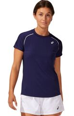 Женская теннисная футболка Asics Court W Piping SS - peacoat