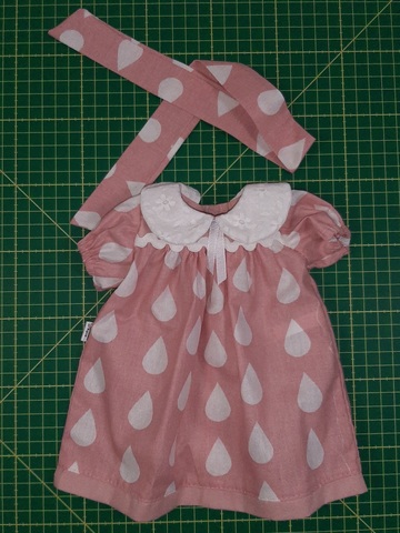 Комплект: платье и полоска на голову (ДИСКОНТ) - Розовый. Одежда для кукол, пупсов и мягких игрушек.