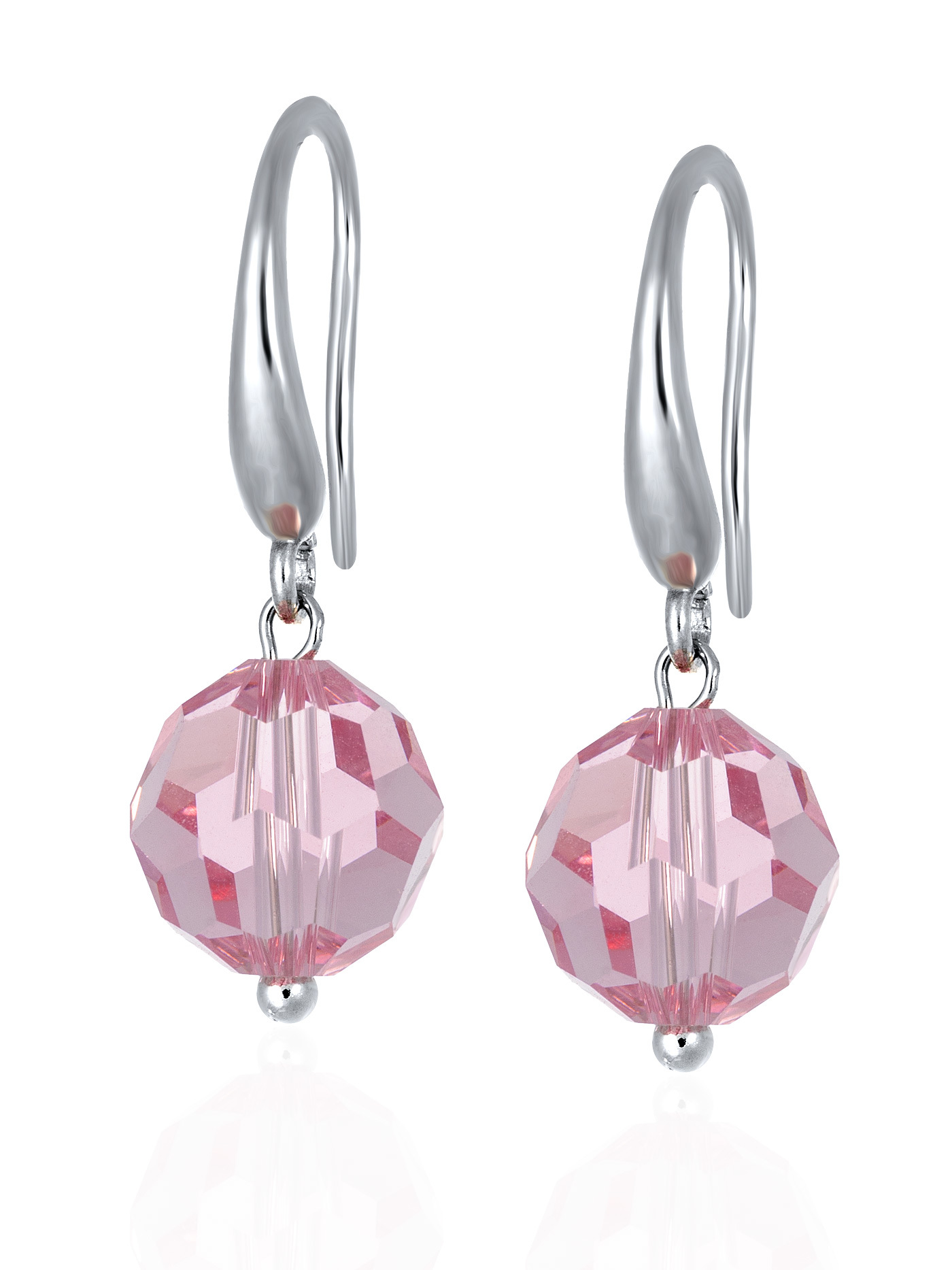 Серебряные серьги с кристаллами Swarovski Light Rose