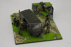 Diorama Anti-Terrorist Operation Chechnya UAZ-452 1:43 Handmade