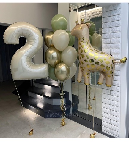 Воздушные шары жираф на детский день рождения в Новосибирске от  Wonderball - project.