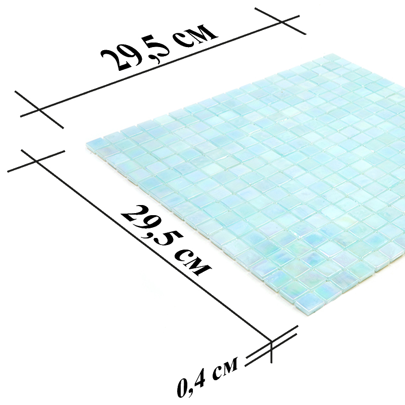 NB308-m Мозаика одноцветная чип 15 стекло Alma Mono Color голубой квадрат глянцевый перламутр
