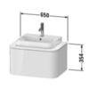 Duravit Happy D.2 Plus Тумба подвесная  354x650x480мм 1 ящик, цвет: белый глянцевый HP494002222