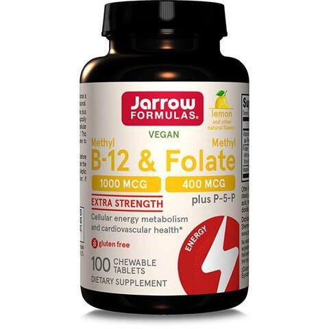 Jarrow Formulas, метил B12 и метилфолат, лимон, 100 пастилок