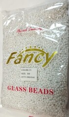 Бисер некалиброванный, 450 гр, размер 8/0, пр-во Китай, белый